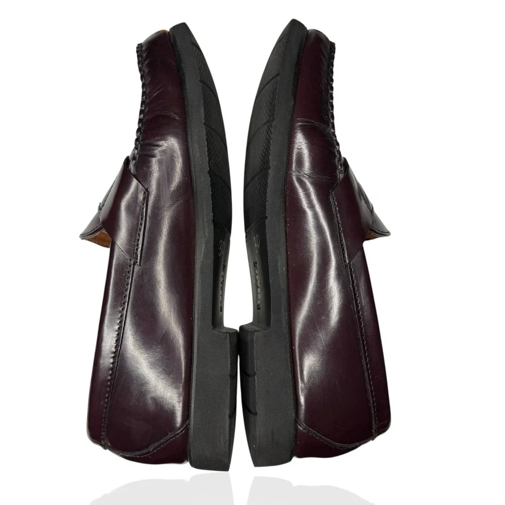 Sebago Classic Penny Loafers Burgundy‎ Leather Handsewn Men's Size 9